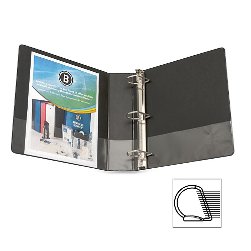 Business Source Slanted D-ring Binders 2" Binder Capacity - 3 Ring(s) - Fastener(s): D-Ring - Pocket(s): 2, Internal - Chipboard, Polypropylene - Blue - PVC-free, Non-stick, Spine Label, Gap-free Ring, Non-glare, Heavy Duty, Open and Closed Tri (BSN33111)