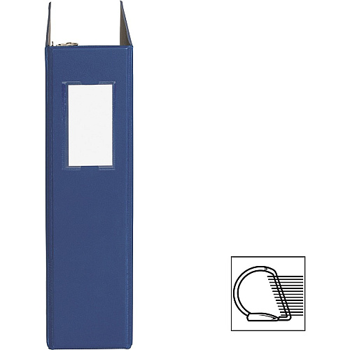 Business Source Slanted D-ring Binders 2" Binder Capacity - 3 Ring(s) - Fastener(s): D-Ring - Pocket(s): 2, Internal - Chipboard, Polypropylene - Blue - PVC-free, Non-stick, Spine Label, Gap-free Ring, Non-glare, Heavy Duty, Open and Closed Tri (BSN33111)
