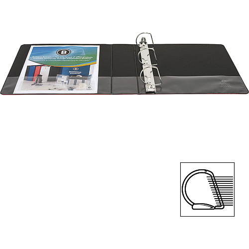 Business Source Slanted D-ring Binders 2" Binder Capacity - 3 Ring(s) - Fastener(s): D-Ring - Pocket(s): 2, Internal - Chipboard, Polypropylene - Red - PVC-free, Non-stick, Spine Label, Gap-free Ring, Non-glare, Heavy Duty, Open and Closed Trig (BSN33112)