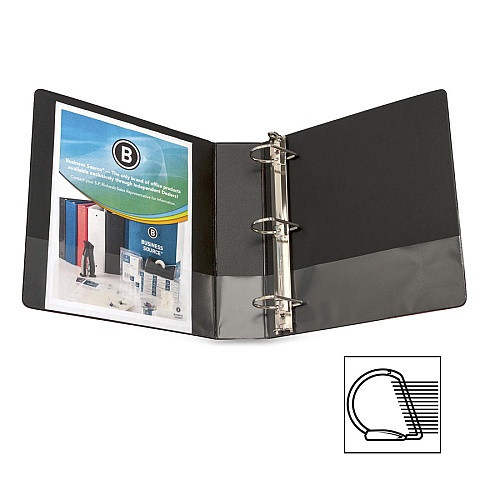 Business Source Slanted D-ring Binders 2" Binder Capacity - 3 Ring(s) - Fastener(s): D-Ring - Pocket(s): 2, Internal - Chipboard, Polypropylene - Red - PVC-free, Non-stick, Spine Label, Gap-free Ring, Non-glare, Heavy Duty, Open and Closed Trig (BSN33112)