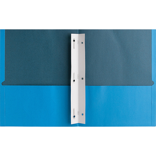 Business Source Letter Recycled Pocket Folder 8 1/2" x 11" - 100 Sheets Capacity - 3 x Prong Fastener(s) - 1/2" Fastener Capacity - 2 Inside Front & Back Pocket(s) - Leatherette - Light Blue - 35% Recycled - 25 / Box (BSN78507)