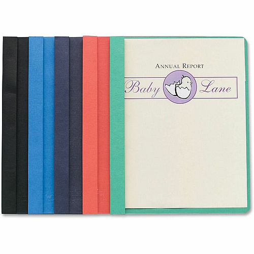 Business Source Letter Report Cover 8 1/2" x 11" - 100 Sheets Capacity - 3 x Prong Fastener(s) - Assorted - Textured, Non-stick - 25 / Box (BSN78519)