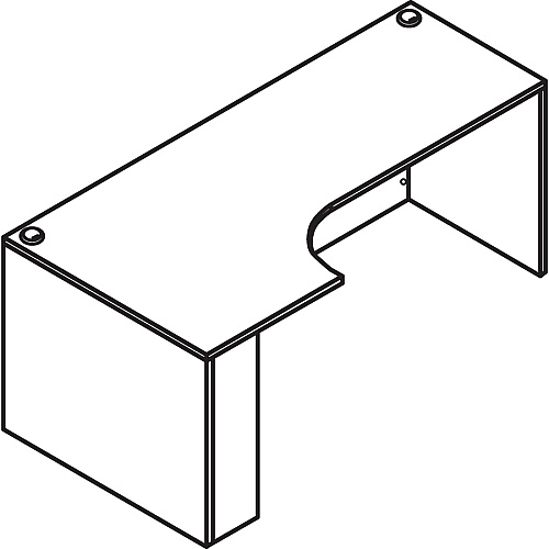 Lorell Essentials Series Left Corner Credenza 29.5" Height x 66.1" Width x 35.4" Depth - Finish: Cherry, Laminate - Leveling Glide (LLR69911)