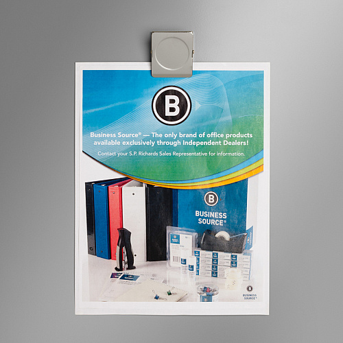 Business Source Nickel Plated Magnetic Clips 1.5" Length - Chrome - Metal - 1 Each (BSN37512)