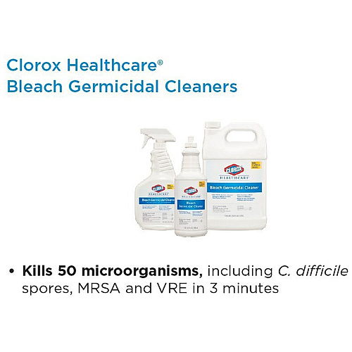 Clorox Healthcare Pull-Top Bleach Germicidal Cleaner For Hard Surface, Nonporous Surface - Ready-To-Use - 32 fl oz (1 quart) - Disinfectant, Anti-corrosive - White - 1 Each (68832)