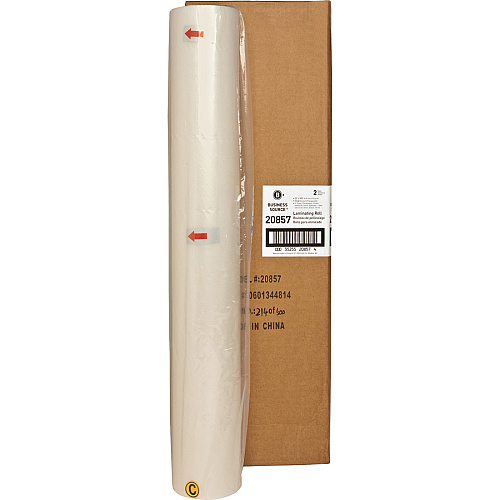 Business Source Glossy Surface Laminating Roll Film Laminating Pouch/Sheet Size: 25" Width x 500 ft Length x 1.50 mil Thickness - for Document - Clear - 2 / Box (BSN20857)