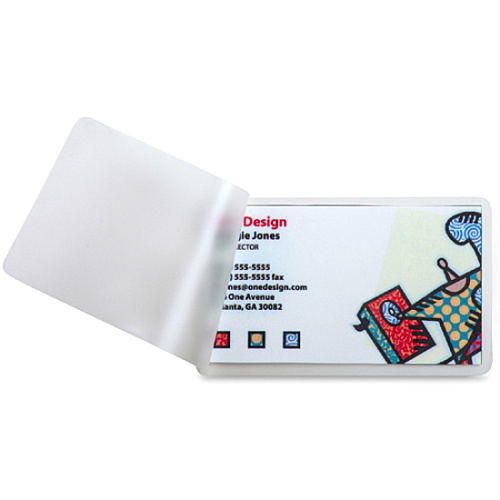 Business Source 5 mil Business Card Laminating Pouches Laminating Pouch/Sheet Size: 2.25" Width x 3.75" Length x 5 mil Thickness - for Business Card - Pre-trimmed, Moisture Resistant, Fade Resistant - Clear - 100 / Box (BSN20861)