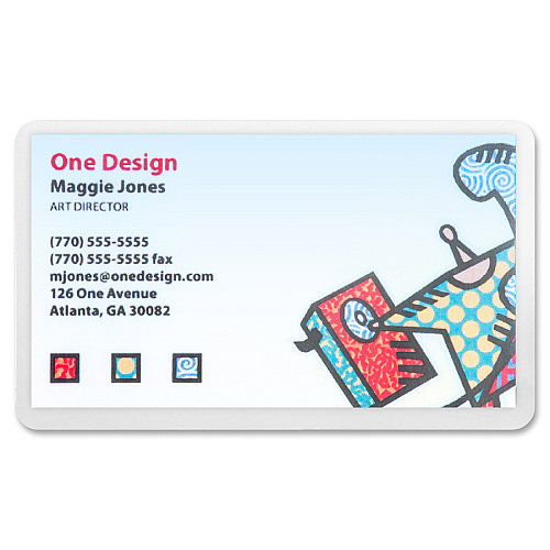 Business Source 5 mil Business Card Laminating Pouches Laminating Pouch/Sheet Size: 2.25" Width x 3.75" Length x 5 mil Thickness - for Business Card - Pre-trimmed, Moisture Resistant, Fade Resistant - Clear - 100 / Box (BSN20861)