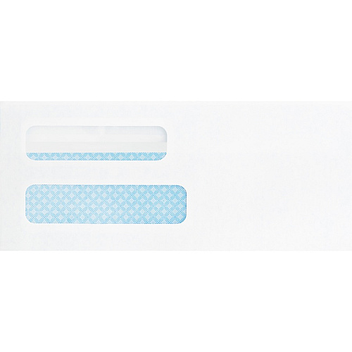 Business Source Double Window No. 8-5/8 Check Envelopes Double Window - #8 5/8 - 8 5/8" Width x 3 5/8" Length - 24 lb - Self-sealing - White - 500 / Box (BSN04650)