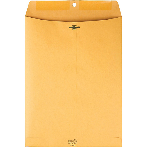 Quality Park 9 x 12 High Bulk Clasp Envelopes with Deeply Gummed Flaps Clasp - 9" Width x 12" Length - Gummed - Brown Kraft - Kraft - 100 / Box (37891)