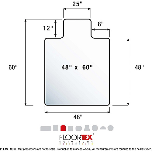 Cleartex Ultimat Ultimat&reg; Polycarbonate Lipped Chair Mat for Carpets up to 1/2" - 48" x 60" Carpeted Floor, Floor, Home, Office, Carpet - 60" Length x 48" Width x 0.085" Depth x 0.090" Thickness - Lip Size 20" Length x 10" Width - Lipped - (1115223LR)