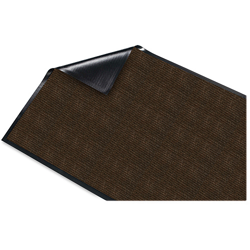 Genuine Joe Gold Dual-Rib Hard Surface Floor Mat Hard Floor - 60" Length x 36" Width - Polypropylene, Vinyl - Chocolate - 1 Each (GJO02400)