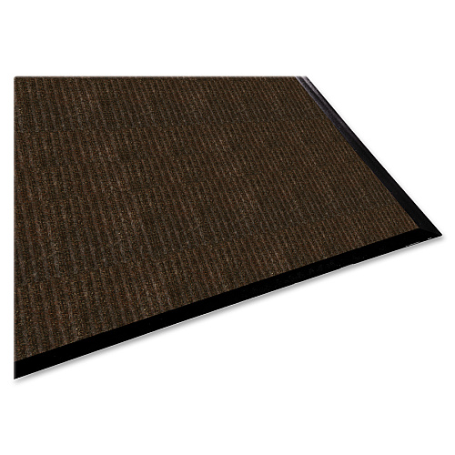 Genuine Joe Gold Dual-Rib Hard Surface Floor Mat Hard Floor - 60" Length x 36" Width - Polypropylene, Vinyl - Chocolate - 1 Each (GJO02400)