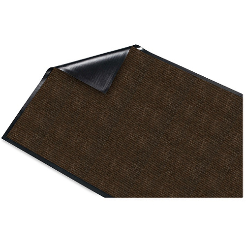 Genuine Joe Gold Dual-Rib Hard Surface Floor Mat Hard Floor - 72" Length x 48" Width - Polypropylene, Vinyl - Chocolate - 1 Each (GJO02401)
