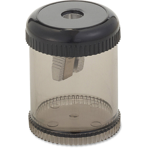 Integra Handheld 1-hole Pencil Sharpener Canister Desktop, Handheld - 1 Hole(s) - Plastic, Aluminum - Smoke - 1 Each (42851)