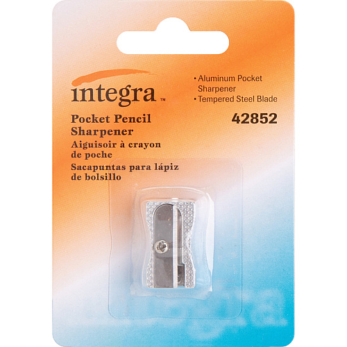 Integra Aluminum Pocket Pencil Sharpener 1 Hole(s) - Aluminum - Silver - 1 Each (42852)