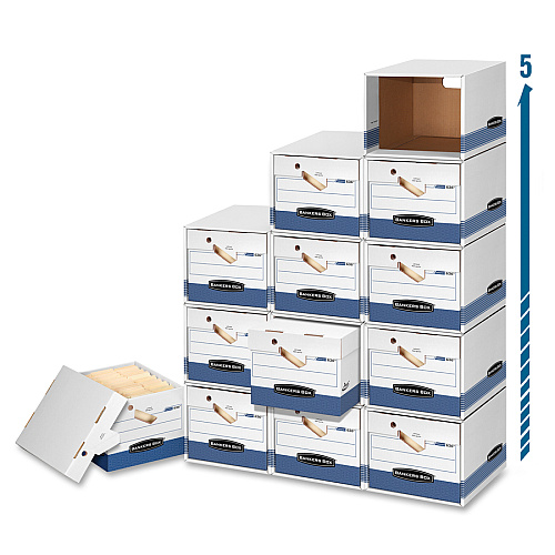Bankers Box File/Cube File Storage Box Shell Internal Dimensions: 13" Width x 16.50" Depth x 10.50" Height - External Dimensions: 13.9" Width x 16.9" Depth x 11.4" Height - Media Size Supported: Legal, Letter - Stackable - White, Blue - For File - (01626)