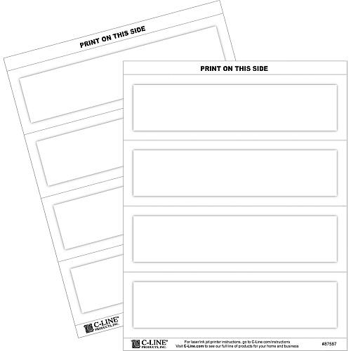 C-Line Embossed Cardstock Name Tents Letter - 8 1/2" x 11" - White - 100 / Box (87587)