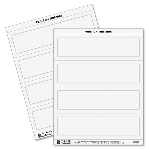 C-Line Embossed Cardstock Name Tents Letter - 8 1/2" x 11" - White - 100 / Box (87587)