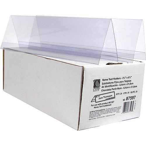 C-Line Laser Inkjet Printable Plastic Tent Holder Plastic - 25 / Box (87597)