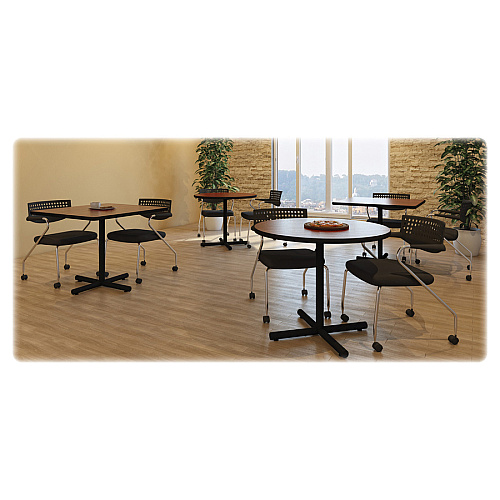 Lorell Hospitality Cafe-Height Table X-Leg Base Black X-shaped Base - 27.50" Height x 42" Width x 42" Depth - Training - Assembly Required - 1 Each (LLR61697)