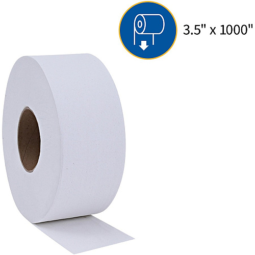 Genuine Joe&reg; Jumbo Roll Toilet Paper, White 2-Ply, 8 Rolls (GJO2506008)