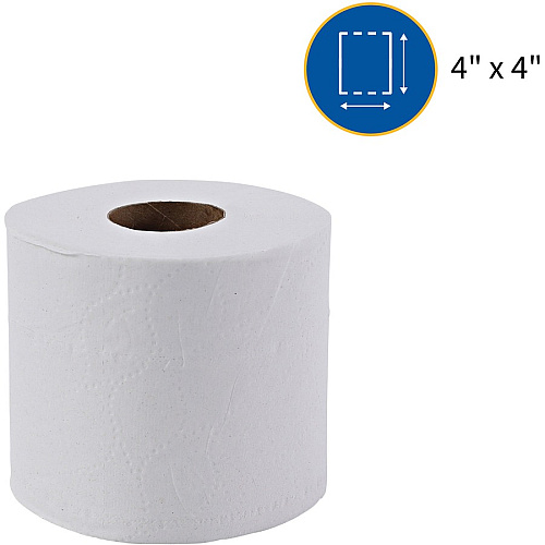 Genuine Joe&reg; Standard Toilet Paper, 2-Ply, 550 Sheets, 80 Rolls 2 Ply - 4" Width x 4" Length - 550 Sheets/Roll - 1 5/8" Core - White - 80 / Carton (GJO2508080)