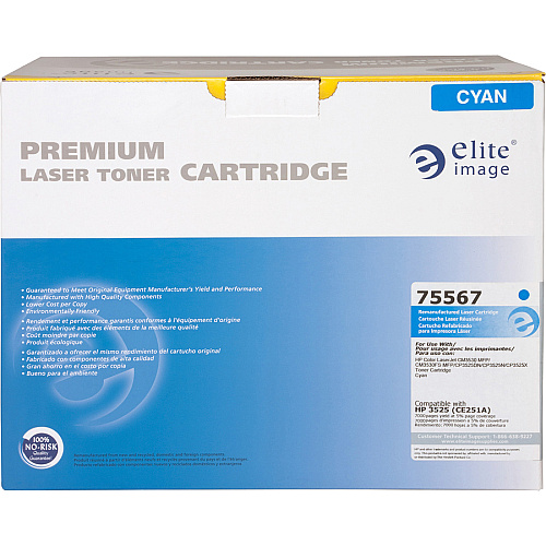 Elite Image Remanufactured Laser Toner Cartridge - Alternative for HP 504A (CE251A) - Cyan - 1 Each 7000 Pages (75567)