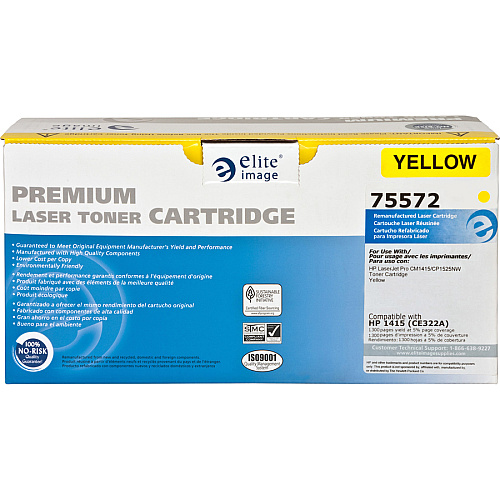 Elite Image Remanufactured Laser Toner Cartridge - Alternative for HP 128A (CE322A) - Yellow - 1 Each 1300 Pages (75572)