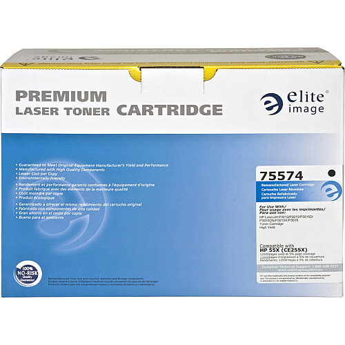 Elite Image Remanufactured Toner Cartridge - Alternative for HP 55X (CE255X) 12500 Pages (75574)