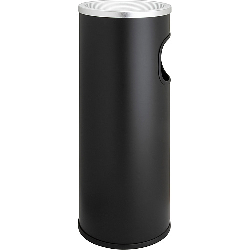 Genuine Joe Fire-safe 3-Gallon Ashtray Receptacle 3 gal Capacity - Removable Lid, Fire-Safe - Aluminum, Stainless Steel - Aluminum, Black - 1 Each (GJO58884)