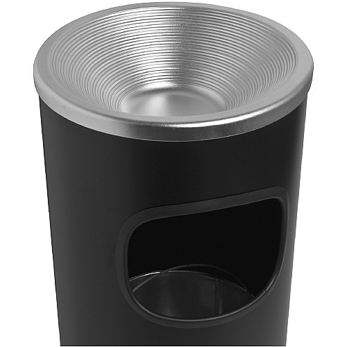 Genuine Joe Fire-safe 3-Gallon Ashtray Receptacle 3 gal Capacity - Removable Lid, Fire-Safe - Aluminum, Stainless Steel - Aluminum, Black - 1 Each (GJO58884)