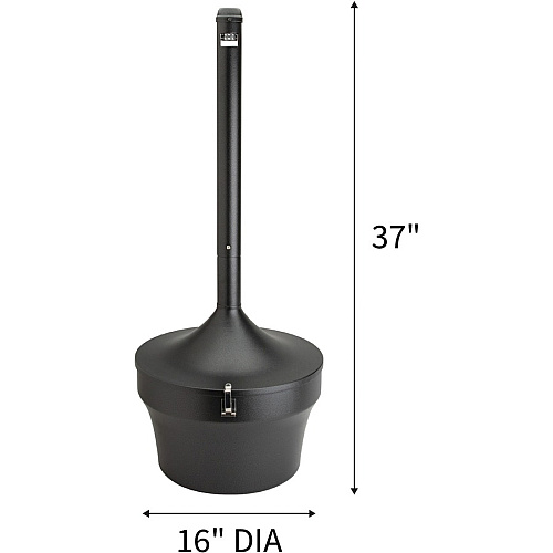 Genuine Joe 4.25 Gal Fire-safe Smoking Receptacle 4.25 gal Capacity - Powder Coated, Durable, Weather Resistant, Fire-Safe, Handle - 37" Height x 16" Width - Galvanized Steel - Black - 1 Each (GJO58891)