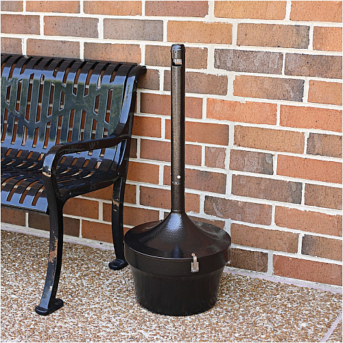 Genuine Joe 4.25 Gal Fire-safe Smoking Receptacle 4.25 gal Capacity - Powder Coated, Durable, Weather Resistant, Fire-Safe, Handle - 37" Height x 16" Width - Galvanized Steel - Black - 1 Each (GJO58891)