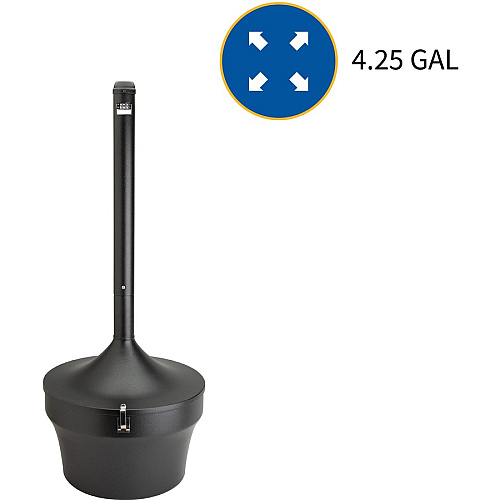 Genuine Joe 4.25 Gal Fire-safe Smoking Receptacle 4.25 gal Capacity - Powder Coated, Durable, Weather Resistant, Fire-Safe, Handle - 37" Height x 16" Width - Galvanized Steel - Black - 1 Each (GJO58891)