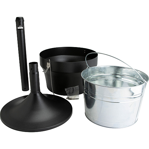 Genuine Joe 4.25 Gal Fire-safe Smoking Receptacle 4.25 gal Capacity - Powder Coated, Durable, Weather Resistant, Fire-Safe, Handle - 37" Height x 16" Width - Galvanized Steel - Black - 1 Each (GJO58891)