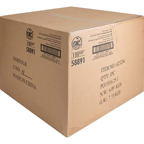 Genuine Joe 4.25 Gal Fire-safe Smoking Receptacle 4.25 gal Capacity - Powder Coated, Durable, Weather Resistant, Fire-Safe, Handle - 37" Height x 16" Width - Galvanized Steel - Black - 1 Each (GJO58891)