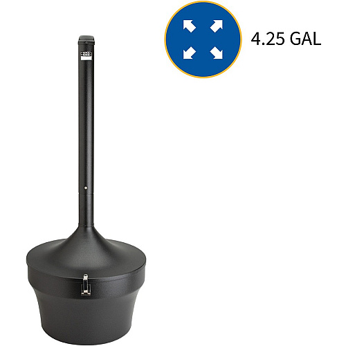 Genuine Joe 4.25 Gal Fire-safe Smoking Receptacle 4.25 gal Capacity - Fire-Safe, Powder Coated, Weather Resistant, Handle, Sturdy, Durable, Long Lasting - 37" Height x 16" Width - Galvanized Steel - Bronze - 1 Each (GJO58892)