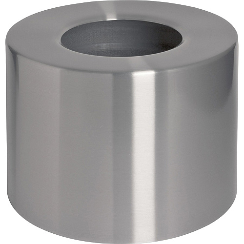 Genuine Joe Classic Cylinder 2-Piece Waste Receptacle 35 gal Capacity - Weather Resistant, Fire Proof, Leak Proof - 34" Height x 18" Diameter - Aluminum - Silver - 1 Each (GJO58893)