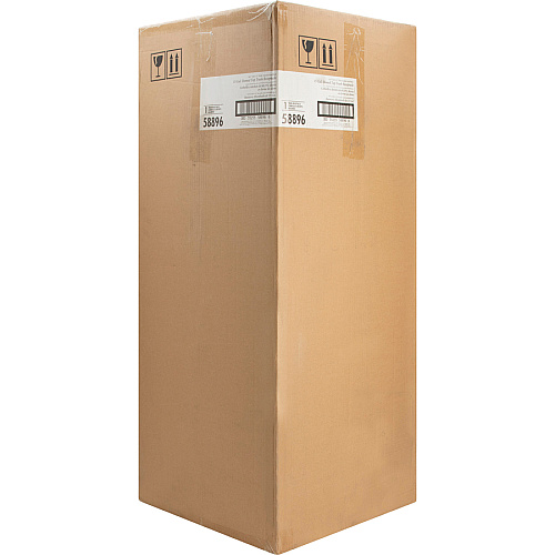 Genuine Joe 15 Gallon Dome Top Trash Receptacle 15 gal Capacity - Durable, Powder Coated, Easy to Clean - 40" Height x 16.5" Diameter - Stainless Steel - Black, Silver - 1 Each (GJO58896)