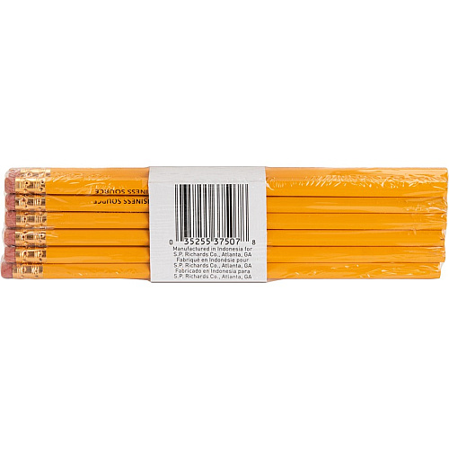 Business Source Woodcase No. 2 Pencils #2 - Yellow Wood Barrel - 1 Dozen (BSN37507)