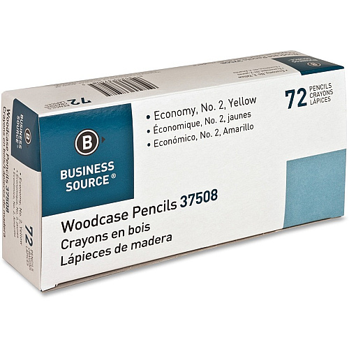 Business Source Woodcase No. 2 Pencils #2 - Yellow Wood Barrel - 72 / Box (BSN37508)