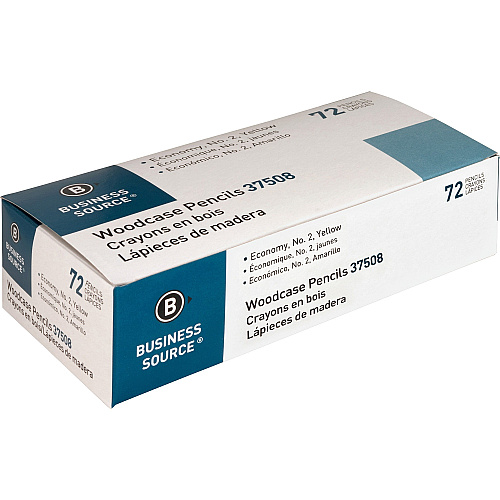 Business Source Woodcase No. 2 Pencils #2 - Yellow Wood Barrel - 72 / Box (BSN37508)