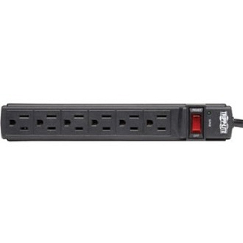 Tripp Lite by Eaton Protect It! 6-Outlet Surge Protector, 6 ft. Cord, 360 Joules, Diagnostic LED, Black Housing 6 x NEMA 5-15R - 1875 VA - 360 J - 125 V AC Input - 125 V AC Output - 6 ft (TLP6B)