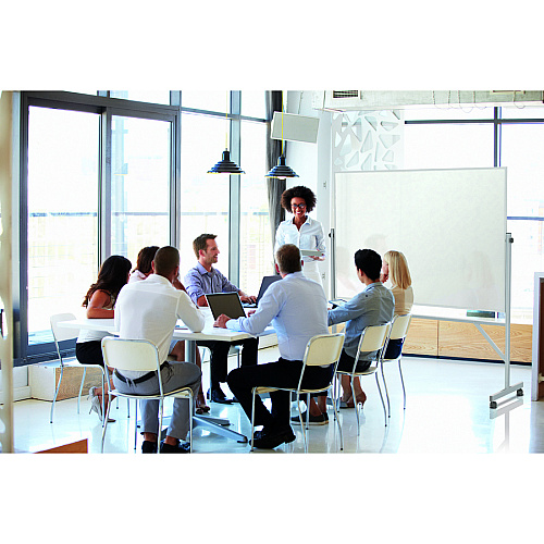 Ghent Dry Erase Board 48" (4 ft) Width x 36" (3 ft) Height - White Surface - Satin Aluminum Frame - Rectangle - Vertical - Assembly Required - 1 Each (ARMM34)