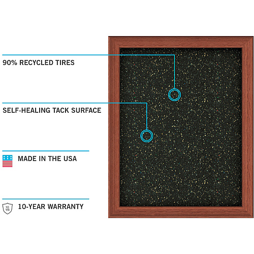 Ghent Recycled Bulletin Board with Aluminum Frame 48" Board Height x 60" Board Width - Confetti Rubber Surface - Self-healing, Washable, Durable, Stain Resistant, Fade Resistant, Recyclable, Textured Surface, Wear Resistant, Tear Resistant, Eco- (ATR45CF)