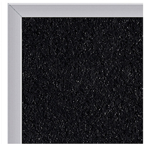 Ghent Recycled Bulletin Board with Aluminum Frame 48" Board Height x 10 ft Board Width - Black Rubber Surface - Washable, Recyclable, Easy to Clean, Textured Surface, Self-healing, Durable, Tackable, Colorfast, Stain Resistant, Fade Resistant,  (ATR410BK)