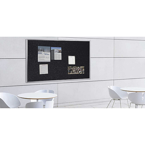 Ghent Recycled Bulletin Board with Aluminum Frame 48" Board Height x 72" Board Width - Black Rubber Surface - Recyclable, Washable, Easy to Clean, Textured Surface, Self-healing, Durable, Tackable, Colorfast, Stain Resistant, Eco-friendly, Damag (ATR46BK)