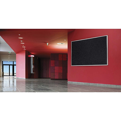 Ghent Recycled Bulletin Board with Aluminum Frame 48" Board Height x 96" Board Width - Black Rubber Surface - Recyclable, Washable, Easy to Clean, Textured Surface, Self-healing, Durable, Tackable, Colorfast, Stain Resistant, Eco-friendly, Damag (ATR48BK)