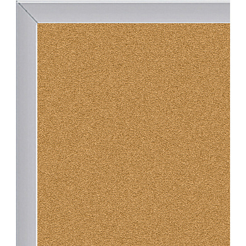 Ghent Natural Cork Bulletin Board with Aluminum Frame 48" Board Height x 48" Board Width - Natural Cork, Fiberboard Surface - Self-healing, Laminated, Long Lasting, Rigid - Satin Aluminum Frame - 1 Each - TAA Compliant (AK44)